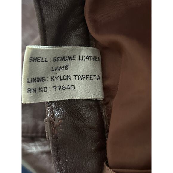 GUC Franco Torini Men's Genuine Leather Pants Brown Pleats Pockets Lined 30x32 - Picture 5 of 6